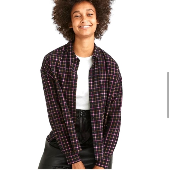 Madewell Plaid Flannel Pink Black and Tan Button Down Shirt Size Large / L - Picture 4 of 12